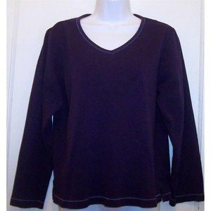 OSCAR DE LA‎ RENTA Top Sz S Small Purple Crew Neck